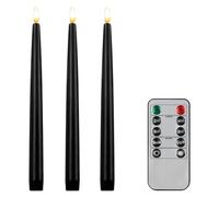 CVHOMEDECO. Velas cónicas sin llama con control remoto de 10 teclas, funciona con pilas, velas LED parpadeantes 3D para ventana, acabado de cera real, decoración de fiesta de Navidad, 0.78 x 11