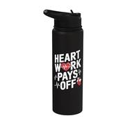 CVICU Cardiac Nurse Cardiology Heart Work vale la pena Stainless Steel Insulated Water Bottle