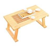 CVJdfhRE Bandeja Cuadrada de Madera for Servir Desayuno en la Cama, Mesa pequeña for té, for Sentarse el Suelo, Escritorio for computadora portátil, Centro, Tatami(Brown a,50 * 30 * 24cm)