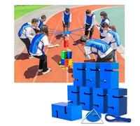 CVJdfhRE Juegos de Torre Bloques construcción en Equipo IEOWY, Actividades grupales al Aire Libre, Juegos Competencia Divertidos, Que promueven la comunicación amistosa(Blue,8PCS)