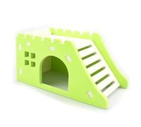 CVJdfhRE Juguete for hámster, 2 Piezas, de Madera, for Mascotas, Nido for, pequeño Animal, Castillo Erizo, Plataforma observación, Color Rosa(Green)