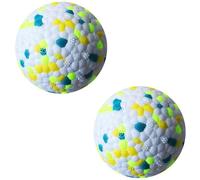 CVJdfhRE Juguetes for Perros, Pelota sólida for, Juguete Interactivo for, Ligera de Palomitas maíz, Goma for Masticar, mordida Alta Elasticidad, 2 Piezas C 64 mm(B 75mm)