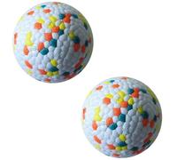 CVJdfhRE Juguetes for Perros, Pelota sólida for, Juguete Interactivo for, Ligera de Palomitas maíz, Goma for Masticar, mordida Alta Elasticidad, 2 Piezas C 64 mm(A 75mm)