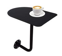 CVJdfhRE Mesa Auxiliar de Comedor Moderna Hierro Negro, pequeña, en Forma L, for cócteles, bistró, Redonda, Alta, con Patas Metal(45 * 35 * 45cm/17.7 * 13.8 * 17.7in)