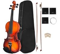 CVN-300 - Violín para principiantes, violín de madera maciza de ébano con cuerdas, kit de violines principiantes para estudiantes con estuche duro, colofonia, arco, instrumentos musicales de cuerda
