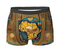 Cvnbmakk Print Abstract World Map - Calzoncillos tipo bóxer para hombre, divertidos y cómodos, tela elástica suave, sin restricción, Negro, S