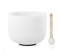 CVNC Cuenco de cristal de cuarzo esmerilado con nota F de 22,8 cm, para meditación, terapia de sonido, instrumento de sanación, cuenco de baño con mazo y junta tórica