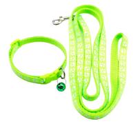 CVNRCLP - Correa de nailon ligera para perro con diseño de huellas de patas, perfecta para perros pequeños, cachorros, gatos y gatitos, clip de metal duradero incluido