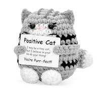 CVNRCLP Positive Potato Cat Crochet Mini Plush Animal Plush Toy Inspirational Gift for Women, Emotional Support, Lucky Charm