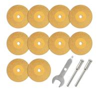 Cvoepobey 10 Discos de Corte con Revestimiento de Titanio para Corte de Diamante con Mandril de 2 Piezas, para Accesorios de Herramientas Rotativas (25 Mm)