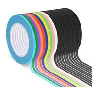 Cvoepobey 20 Rollos de Cinta Adhesiva para Pizarra de 1/8 de Pulgada, Cinta Gráfica, Cinta de Rayas para Pizarra de Borrado en Seco, Cinta para Drapeado, Cinta para Cuadrícula