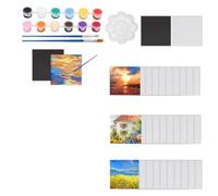 Cvoepobey 30 Paneles de Lienzo Magnéticos en Miniatura de 2,6 Pulgadas, Panel de Lienzo de Pintura Magnético con Escuadra de Juego de Pintura