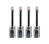 Cvoepobey 4 Piezas Cable de TeléFono Desenredador RJ9 4P4C 360 Grados Giratorio Extendido Anti-T-Angle Cable de TeléFono Negro Cable de LíNea Fija