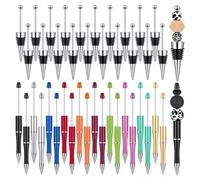 Cvoepobey 40 Tapones de Vino con Cuentas para de Vino y Kit de BolíGrafos de PláStico con Cuentas, TapóN de Botella de Vino con Cuentas Reutilizable
