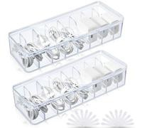 Cvoepobey Caja Almacenamiento Cables 2 Piezas con Bridas para Cables, Caja Almacenamiento Cables Transparente Sin Tapa, Organizador para Organizadores Escritorio Oficina en Casa