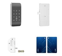 Cvoepobey Cerradura de Gabinete con Teclado Digital de Control de Acceso Inalámbrico, con Contraseña para Teléfono, RFID y Tarjeta, Versión Mejorada (APP), Color Plateado
