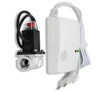 Cvoepobey Detector de Fugas de Gas con Válvulas Solenoides de Apagado de Emergencia, Sensor de Alarma de Gas Natural/Licuado, Monitor, Enchufe de la UE.