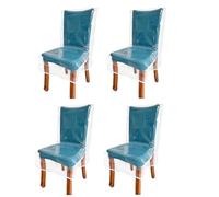 Cvoepobey Fundas de Plástico para Sillas de Comedor, Impermeables, Gruesas, A Prueba de Polvo, Antisalpicaduras y Antiarañazos (Paquete de 4)