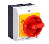Cvoepobey Interruptor Principal de Circuito de 16 A, Interruptor Rotatorio de 3 con Carcasa de Plástico, Interruptor Aislador IP65, Interruptor de Desconexión de Carga.