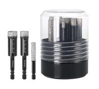 Cvoepobey Juego de 10 Brocas de Diamante y Varillas de Amolar para Baldosas de Cerámica, Vidrio y Mármol. Vástago Hexagonal. Uso en Seco y Húmedo. Tamaño 5-16 mm.