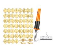 Cvoepobey Juego de 56 Piezas de Puntas para Quemar LeñA con Letras Que Incluyen el SíMbolo del NúMero del Alfabeto, Enchufe Europeo