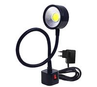 Cvoepobey LáMpara de Cuello de Cisne Flexible con Base MagnéTica de Luz LED de Trabajo 220V 5W para Torno, Fresado, Taladro, IluminacióN Industrial, Enchufe Europeo
