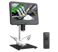 Cvoepobey Microscopio Digital AD210 de 10,1 Pulgadas con Pantalla LCD Ajustable para Microscopio Electrónico, Herramienta para Soldadura PCB/SMD 1080P