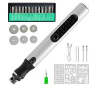 Cvoepobey Mini Pluma de Grabado, Herramienta Silenciosa para Tallar Joyas, 5000-18000R/Min, para JoyeríA Vidrio Piedra Metal PláStico Madera Resina