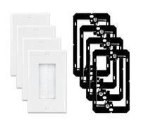 Cvoepobey Placa de Pared de 4 Cepillos con Soporte de Montaje de Bajo Voltaje, Inserto para Pasar Cables, Correa de Acceso para Cables de una Sola Entrada.