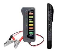Cvoepobey Probador de Alternador de Batería Digital de 12 V con Pantalla de 6 Luces LED y Comprobador de Líquido de Frenos.