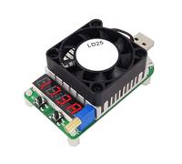 Cvoepobey Probador de Carga Electrónico USB, Medidor de Voltaje y Corriente Digital Multifuncional, Comprobador de Batería con Ventilador LD25