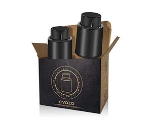 CVOZO 2 tapones de vacío para vino, tapones de vacío para champán reutilizables con marcador de fecha, el mejor regalo para los amantes del vino