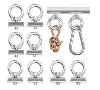 CVOZO Barra de Remolque con Ganchos, 8 Piezas de 6 mm, Ganchos de toldo de Acero Inoxidable, Accesorios de Barra de Remolque para Caravana, Autocaravana, casa rodante, Campervan, Barco