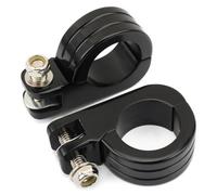 CVPX Estriberas Barra de protección de Motor de 32 mm (1-1/4") y 38 mm (1,5"), Soporte de Abrazadera para Estribo, Compatible con Harley Dyna, Fat Bob y Softail. Antideslizante Estriberas(38mm Black)
