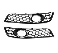 CVPX Rejillas Frontales de radiador Cubierta de Bisel para luz antiniebla de Coche,Rejilla de Parachoques Delantero con Orificio para lámpara, Compatible con Audi A3 8P 2009-2013(Chrome Silver)