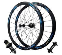 CVQJL Juego de Ruedas para Bicicleta de Carretera 700C, aleación de Aluminio, Freno V, Rueda Delantera y Trasera de 40 mm, Ruedas híbridas/de montaña para Volante de inercia de 8 a 11 velocidades.