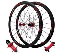 CVQJL Juego de Ruedas para Bicicleta de Carretera 700C, aleación de Aluminio, Freno V, Rueda Delantera y Trasera de 40 mm, Ruedas híbridas/de montaña para Volante de inercia de 8 a 11 velocidades.