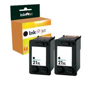 CVT - 2X 21XL Cartucho de Tinta Negro Compatible para HP PSC 1410, DeskJet F4180 F2180 F2280 F2200 F380 F370 D1560 D1460 3940 F4100 D2460 2180