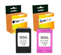CVT - 305 XL Cartucho Tinta Compatible con HP 305 305XL Negro + Color para DeskJet 2710 2720 2721 2722 2723 2724 4110e DeskJet Plus 4120, Envy 6010 6020e 6022, Envy Pro 6420 6422 6430 6432