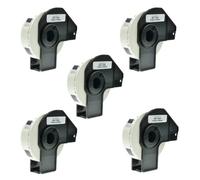 CVT - 5x Etiquetas Precortadas DK-11204 17x54 mm - 400 Unidades - Texto negro sobre fondo blanco compatible con Brother DK11204