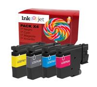 CVT - Compatible Brother LC-527XL / LC527XL Cartucho de Tinta Pigmentada para Brother MFC-J4350DW / MFC-J4550DW (4 Colores)