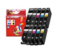 CVT - Compatible Pack 10 PGI570 XL / CLI571 XL Cartuchos de Tinta para Canon PIXMA TS5050 TS5051 TS5055 MG5750 MG6850 MG5751 MG5700 MG5753 MG6851 MG6852