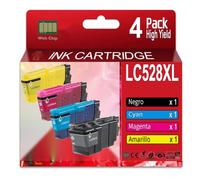CVT - LC528XL Cartuchos de Tinta LC-528XL Compatible con Brother MFC-J6975DW MFC-J6977DW (Multicolor)