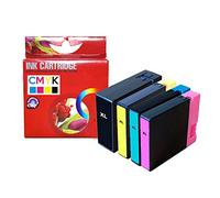 CVT - Pack 4 Cartuchos de Tinta compatibles PGI2500XL / PGI-2500 para Canon - Maxify iB-4050 iB-4150 MB-5050 MB-5150 MB-5155 MB-5350 MB-5450 MB-5455