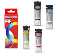 CVT - Pack 4 Cartuchos de Tinta T9451 T9452 T9453 T9454 Compatible con Impresora Epson Workforce Pro WF-C5210DW, WF-C5215DW, WF-C5290DW, WF-C5710DWF, WF-C5790DW, WF-C5790DWF