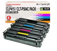 CVT - Pack 4 Toner compatibles con Samsung SL-C1810W C504S SL-C1860FW CLP 415 CLX 4195FW CLX 4170 CLX 4190 CLP 470 CLP 475 CLT-K504S CLT-M504S CLT-Y504S