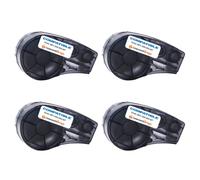 CVT - Pack 4x Etiquetas de vinilo (SIN CHIP) compatible para Brady BMP21 Negro/Blanco M21-500-595-WT para impresoras matricial Bmp21-plus, BMP21, PaL, LABPaL, Bmp21-Lab