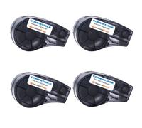 CVT - Pack 4X Etiquetas de Vinilo (SIN Chip) Compatible para Brady BMP21 Negro/Blanco M21-750-595-WT para impresoras matricial Bmp21-plus, BMP21, PAL, LABPaL, Bmp21-Lab