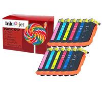 CVT - Pack de 12 Cartuchos 24XL (6 Colores) Compatible con Epson T2431/2/3/4/5/6 Valido para Impresoras Expression Photo XP55/XP750/XP760/XP850/XP860/XP950/XP960/XP970