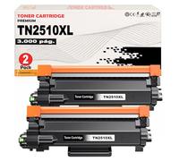 CVT | Tóner Compatible con Brother TN2510XL | Pack de 2 Negro 3000 Páginas | Para HL-L2400DWE MFC-L2800DW DCP-L2620DW HL-L2400DW, Cartucho TN2510 Alta Capacidad, 6000 Hojas en Total, Impresora Láser